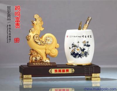 广州家具行业交流会纪念礼品,鸡年水晶工艺品,纪念品,办公摆件